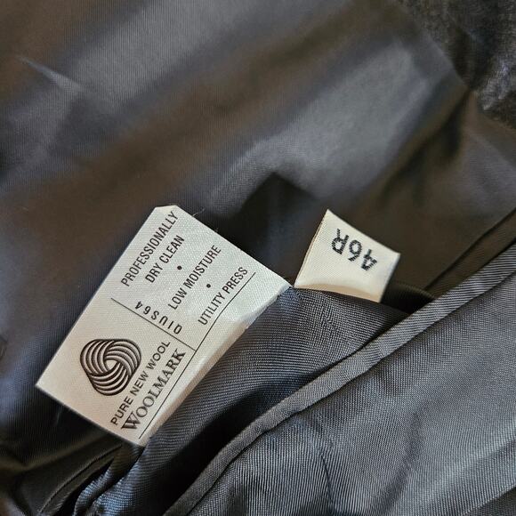 VTG Hart Schaffner Marx Wool Jacket Blazer Mens 46R Suit USA Fratelli Moda Tie - Picture 14 of 16